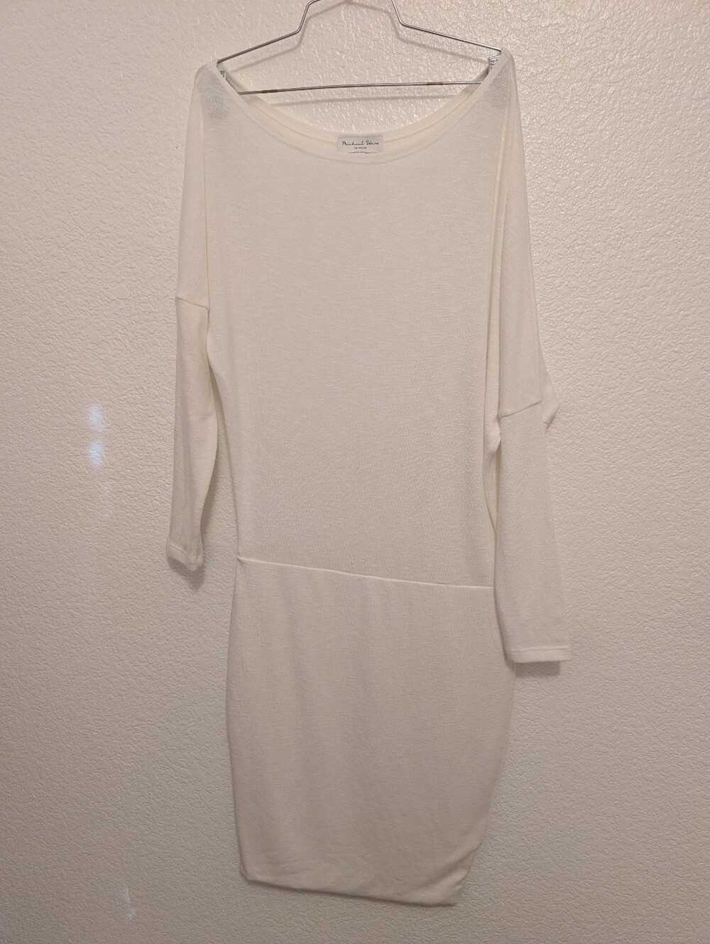Michael Stars Anthropologie Knit Long Sleeve Dress White Small